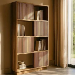 Estantería Alta de Madera de Teca Natural BELLAMONTE 614749
