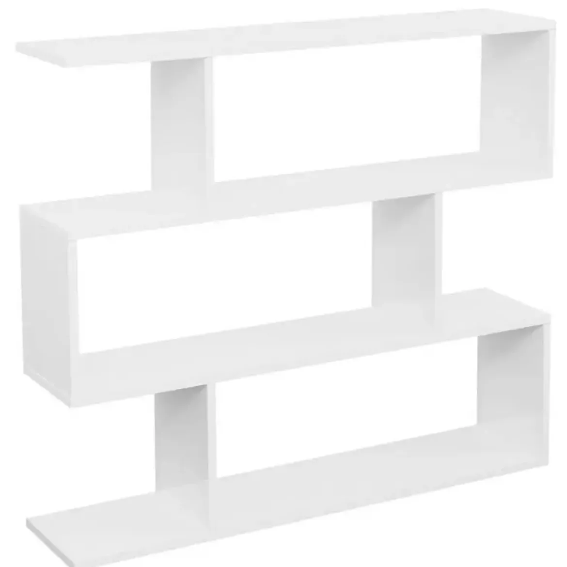 Estantería Asimétrica Baja de Melamina Color Blanco AURA