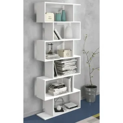 Estantería Asmétrica de Pared de color Blanco AURA