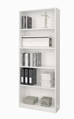 Estantería blanca Artik de melamina con 5 baldas 005626A