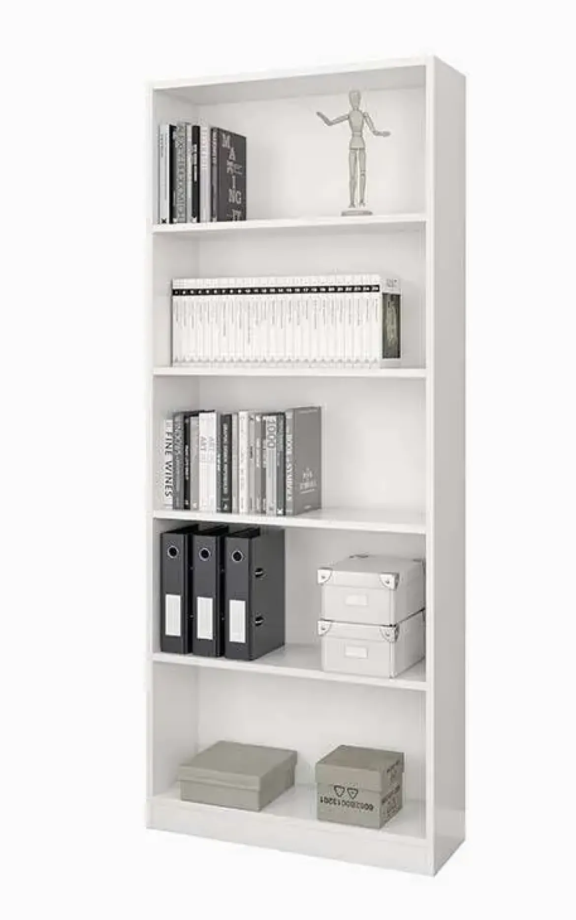 Estantería blanca Artik de melamina con 5 baldas 005626A