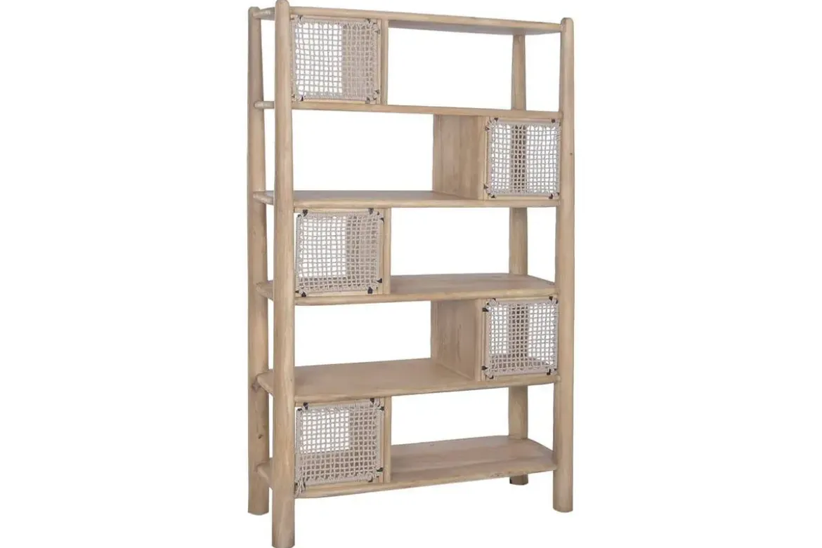 Estantería de Madera de Acacia con Cuerda MB-226691