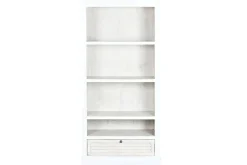 Estantería de Madera de Mango Blanco Envejecido con Cajón MB-219423
