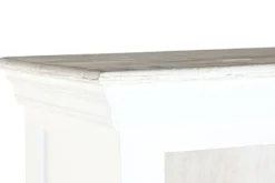 Estantería de Madera de Mango Blanco Envejecido con Cajón MB-219423