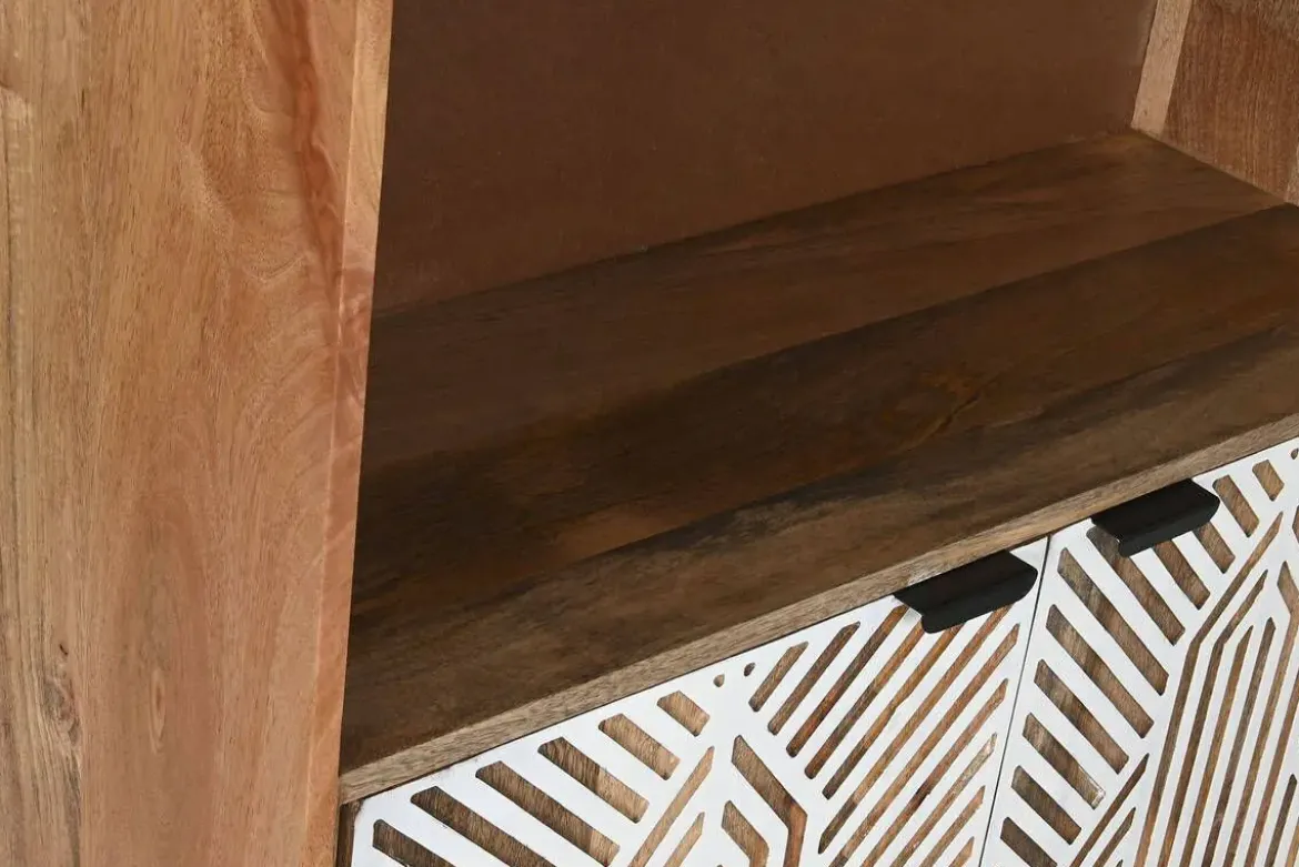 Estantería de Madera de Mango Blanca MB-212182