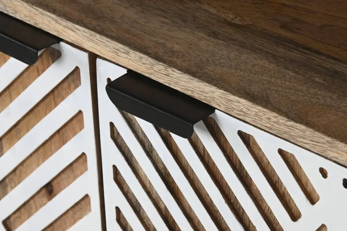Estantería de Madera de Mango Blanca MB-212182