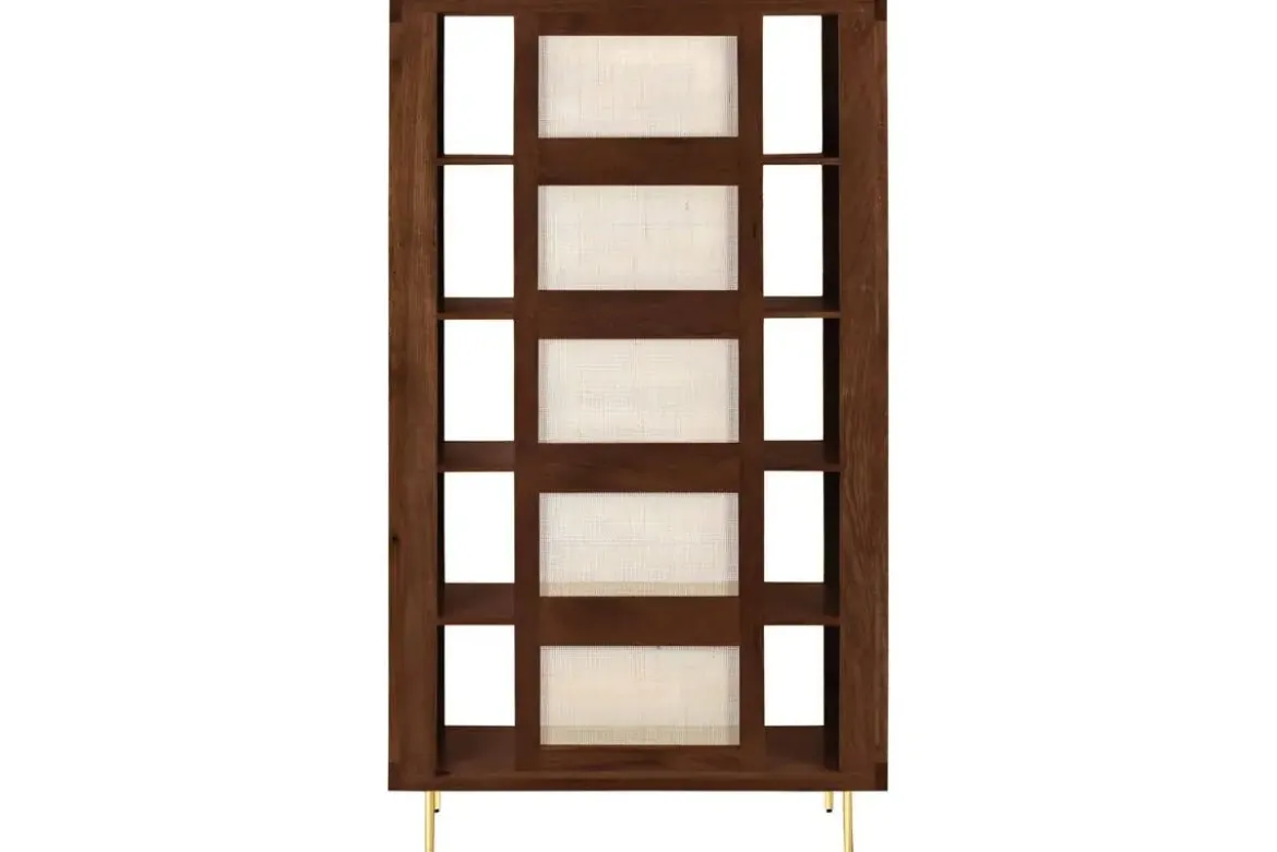 Estantería de Madera de Mango y Fibra Natural MB-222844