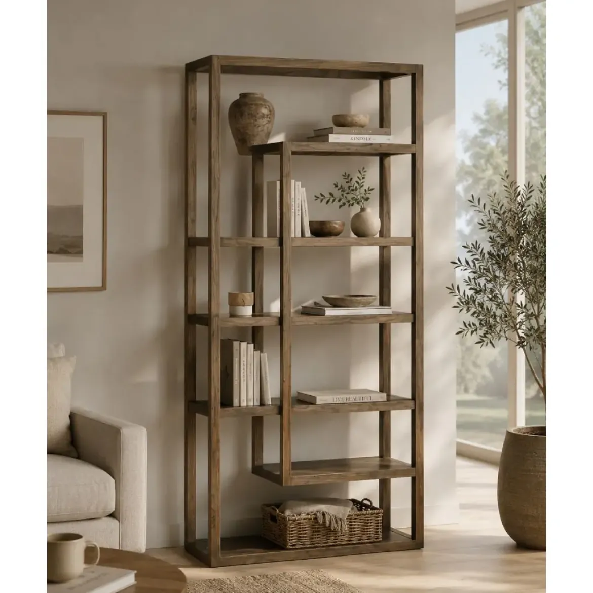 Estantería de Madera de Olmo 100 cm MB-228436