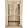 Estantería de Madera de Teca Tallada Acabado Natural Antiguo MB-220539