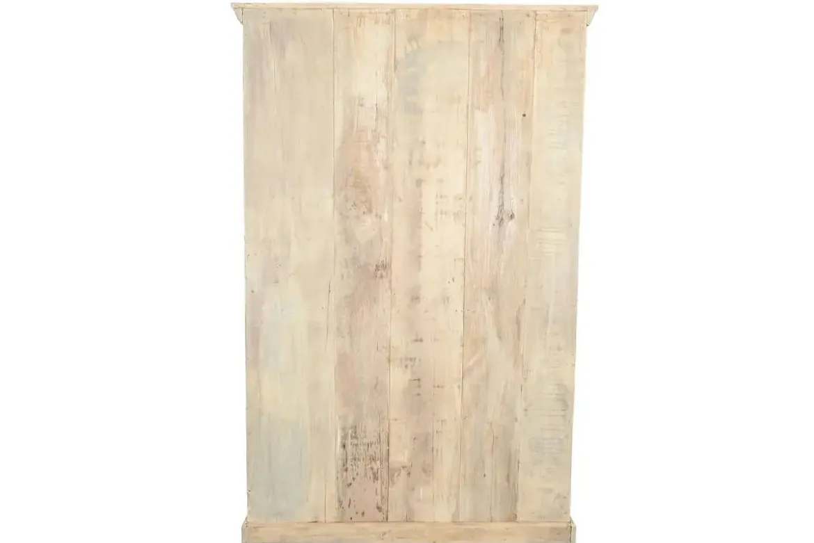 Estantería de Madera de Teca Tallada Acabado Natural Antiguo MB-220539