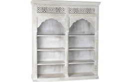 Estantería de Madera Tallada en Blanco MB-220358