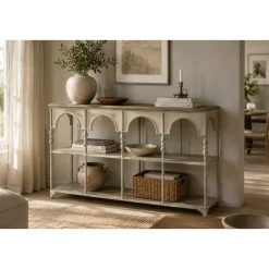 Estantería de Metal Blanca Envejecida 159 cm MB-216299