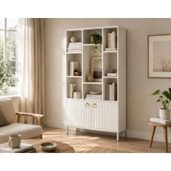 Estantería de Salón Blanca con 2 Puertas MB-200593