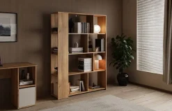 Estantería de Salón de 129 cm Asimétrica en Melamina Mauvella ELBA A031EL29MAU