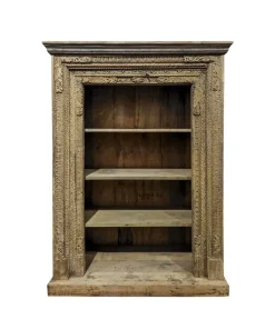 Estantería de Teca Tallada Natural 3 Estantes MB-220540
