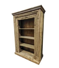 Estantería de Teca Tallada Natural 3 Estantes MB-220540