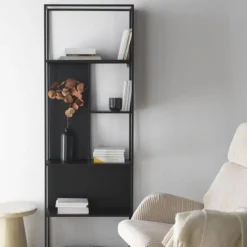 Estantería MetálicaColor Negro en Acabado Negro GABAR 10945