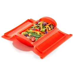 Estuche de Vapor Microondas Silicona Rojo LEKUE 886003
