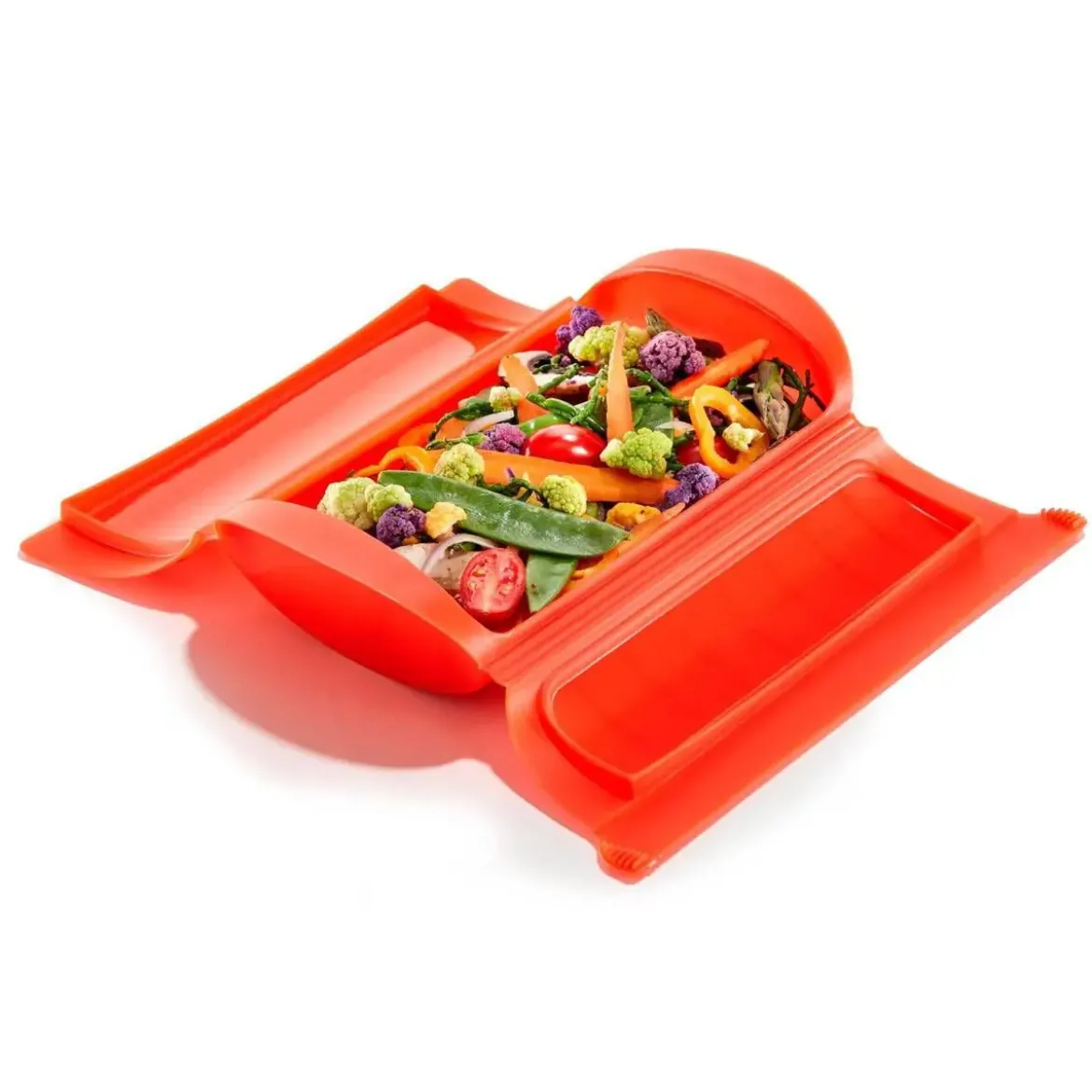 Estuche de Vapor Microondas Silicona Rojo LEKUE 886003