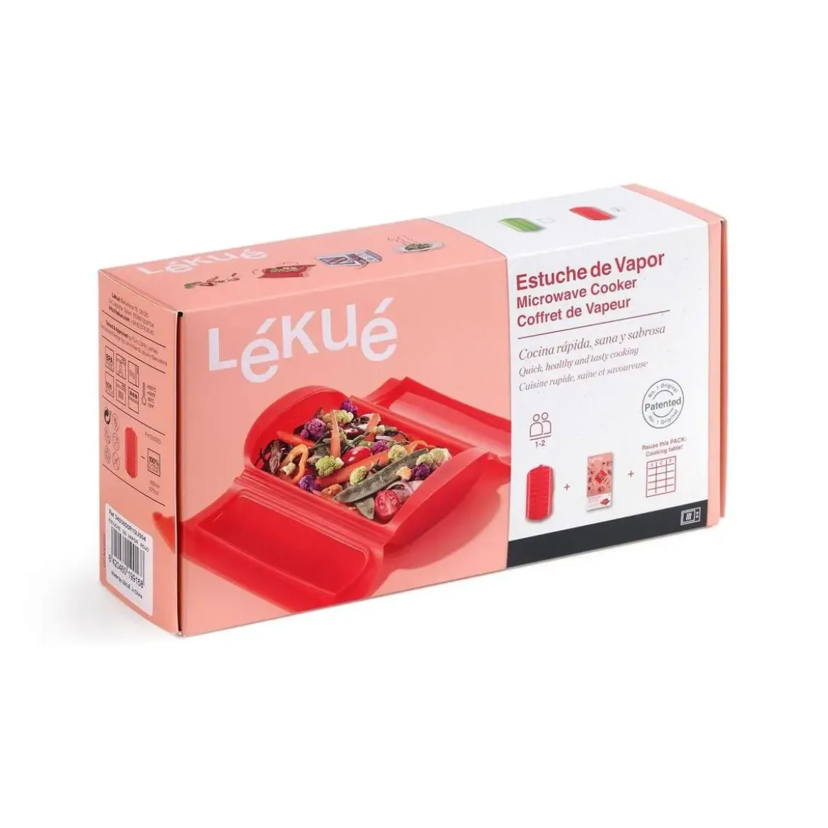 Estuche de Vapor Microondas Silicona Rojo LEKUE 886003