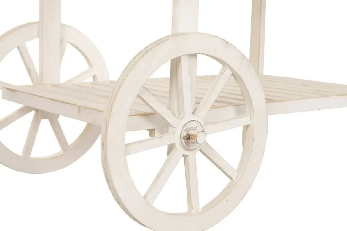Expositor de Madera Blanco con Ruedas de Abeto de 115 cm MB-224502