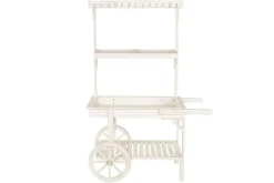 Expositor de Madera Blanco con Ruedas de Abeto de 115 cm MB-224502