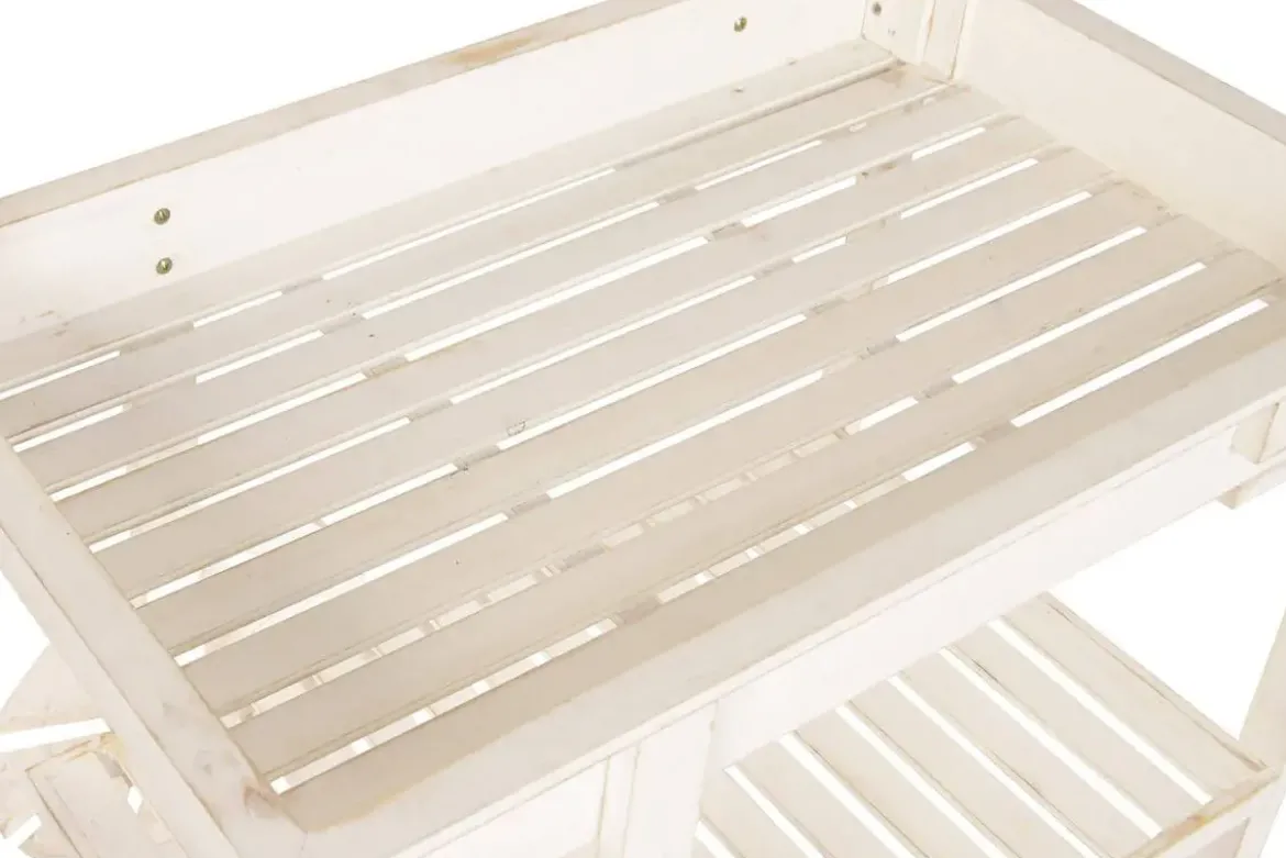 Expositor de Madera Blanco con Ruedas de Abeto de 115 cm MB-224502