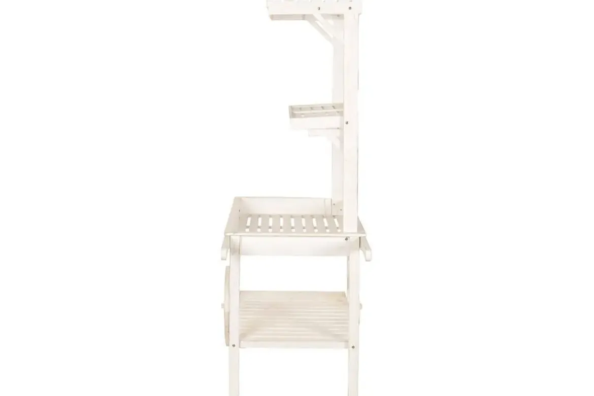 Expositor de Madera Blanco con Ruedas de Abeto de 115 cm MB-224502