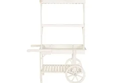 Expositor de Madera Blanco con Ruedas de Abeto de 115 cm MB-224502