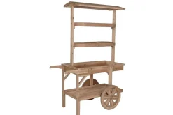 Expositor de Madera Tipo Carro con Ruedas Natural de 108 cm MB-218221