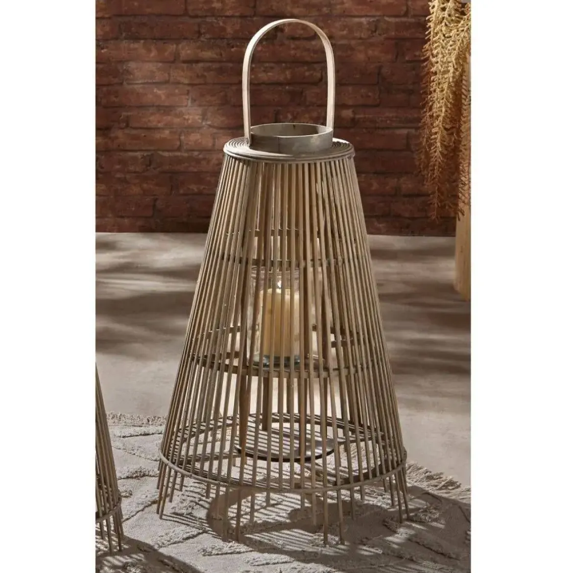Farol de Madera de 53 cm Gris CONIC