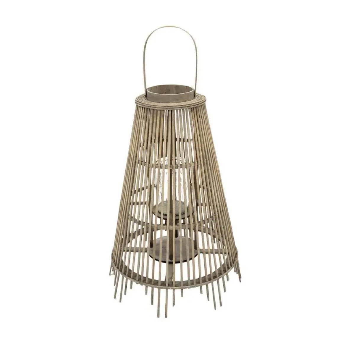 Farol de Madera de 59 cm Gris CONIC