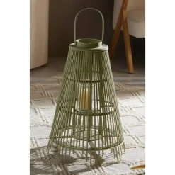 Farol de Madera de 59 cm Verde CONIC