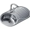 Fregadero Circular Derecha Encastrado con Cubeta de 36 cm y Escurridor INOX TEKA DR-80 11110005