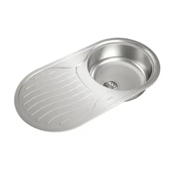 Fregadero Circular Encastrado y Reversible con Cubeta de 36 cm y Escurridor INOX TEKA DR-80 10110005