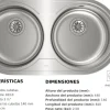 Fregadero circular encastrado con cubetas de 36 cm Sin Orificio TEKA DR-80 2C 10110006