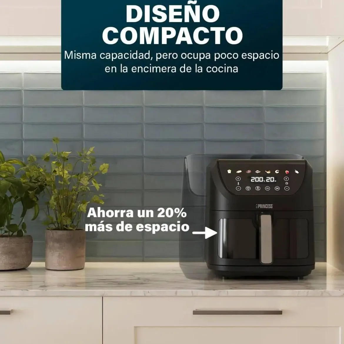 Freidora de Aire PRINCESS AeroFryer Slim 8L 2000W 182476