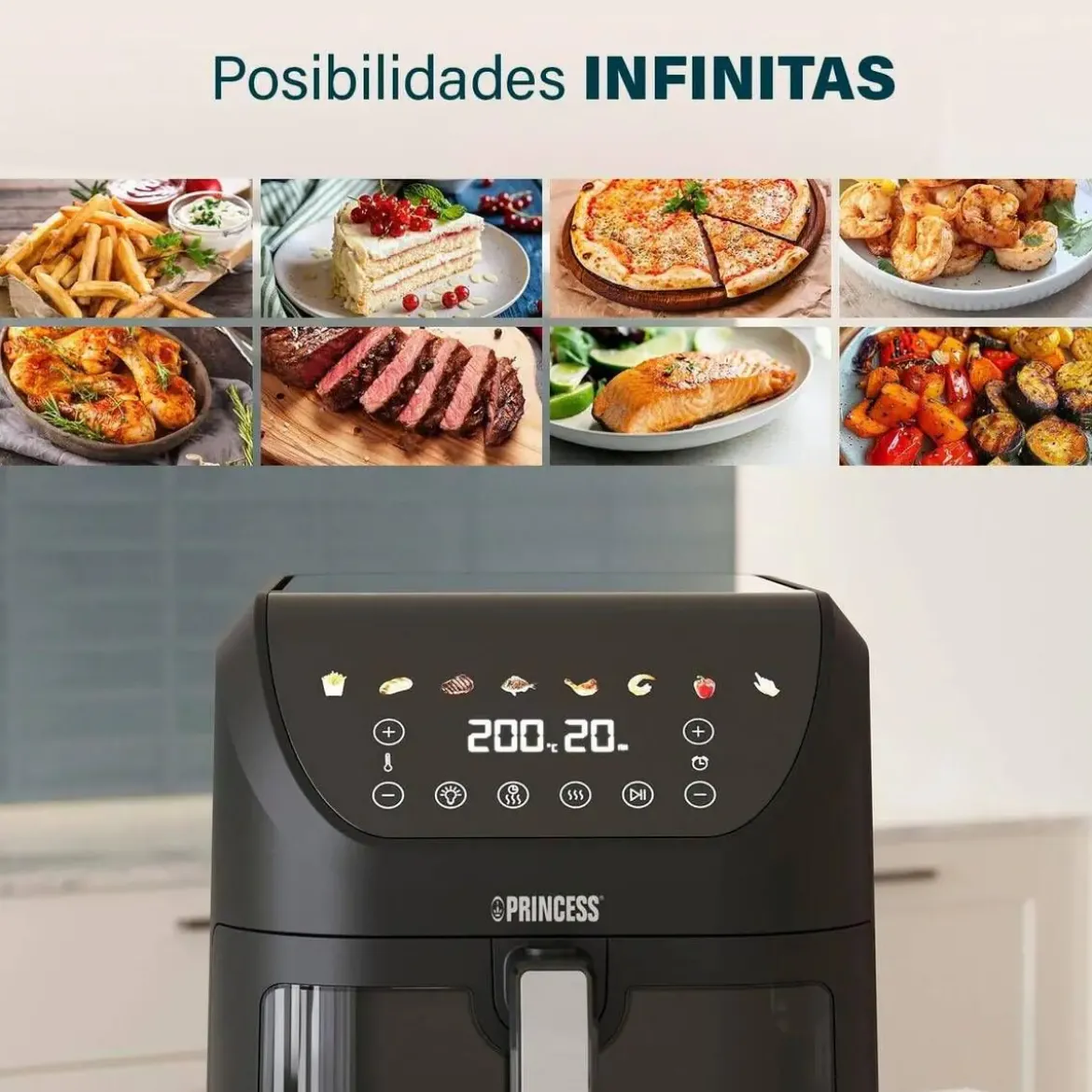Freidora de Aire PRINCESS AeroFryer Slim 8L 2000W 182476