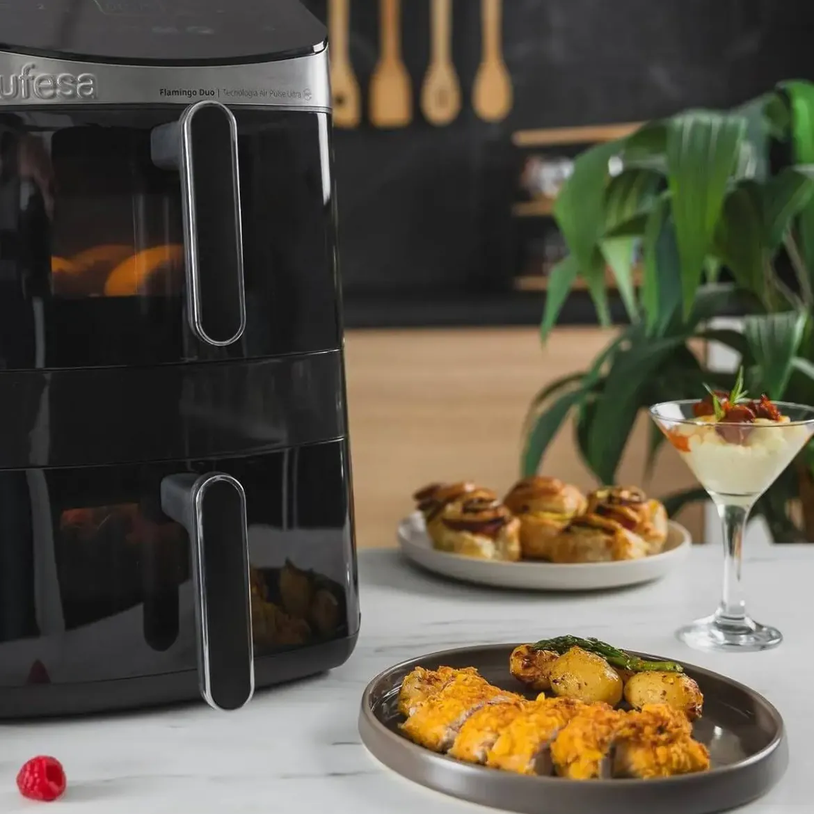 Freidora Sin Aceite Ufesa 11,5L 2500W Doble Altura FLAMINGODUO
