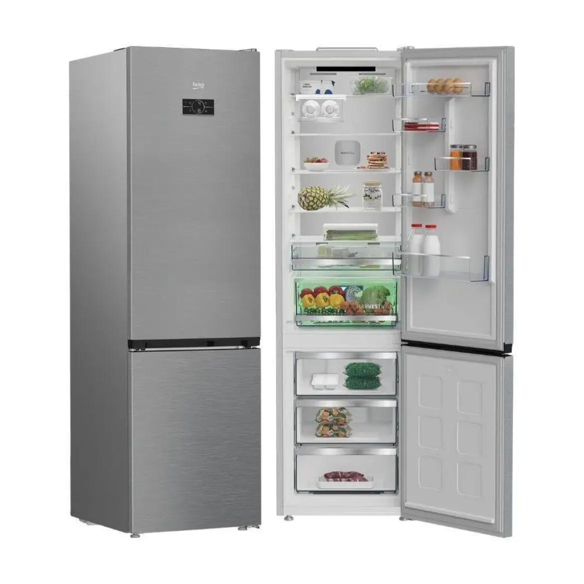 Frigorífico Combi BEKO 415 L Clase C Look Inox NeoFrost B5RCNE416HXBW