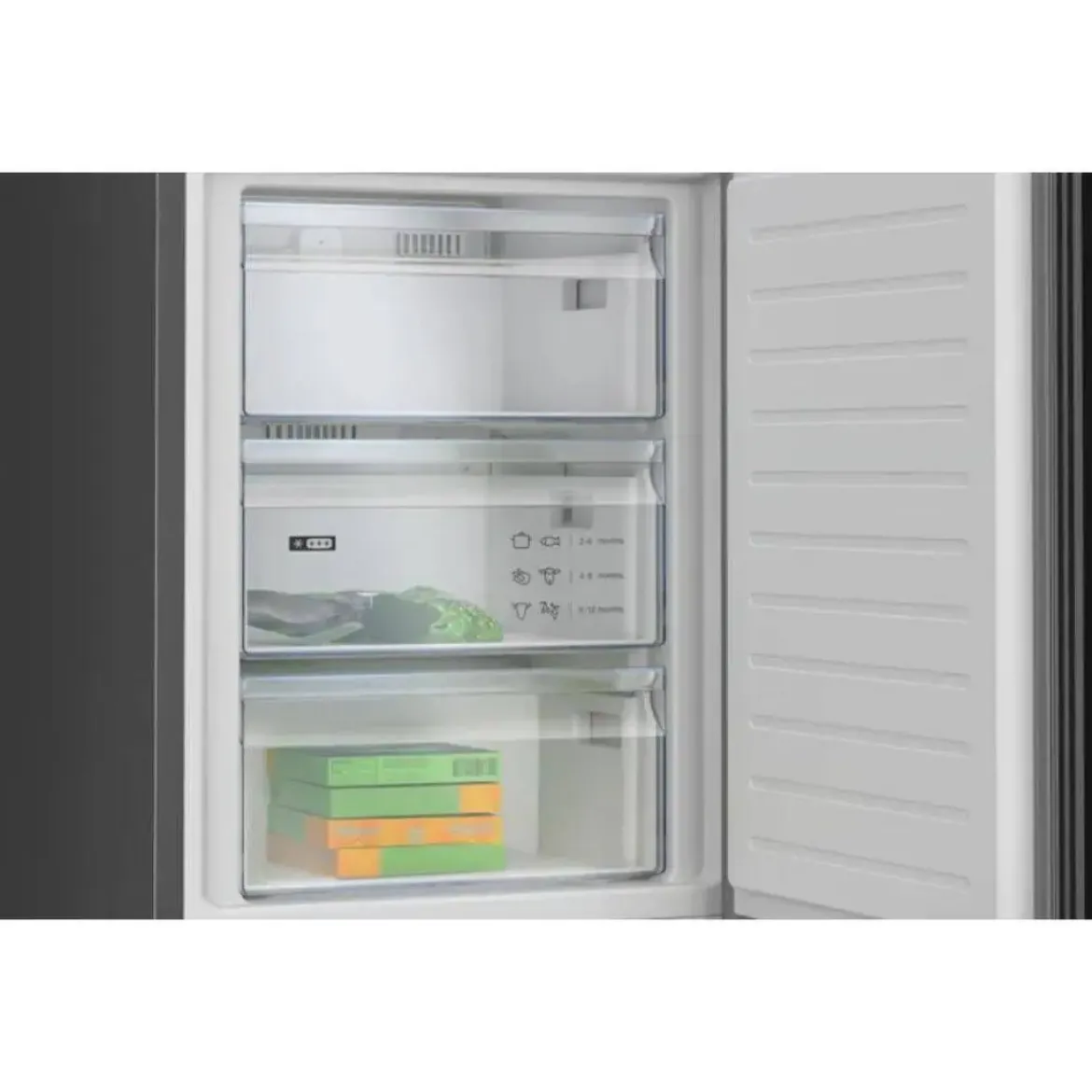 Frigorífico Combi Cristal Negro No Frost de 203 cm BALAY 3KFD855NI