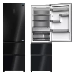 Frigorífico Combi Francés INFINITON Cristal Negro 401 L FRD401T91NEG