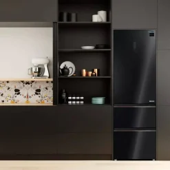 Frigorífico Combi Francés INFINITON Cristal Negro 401 L FRD401T91NEG
