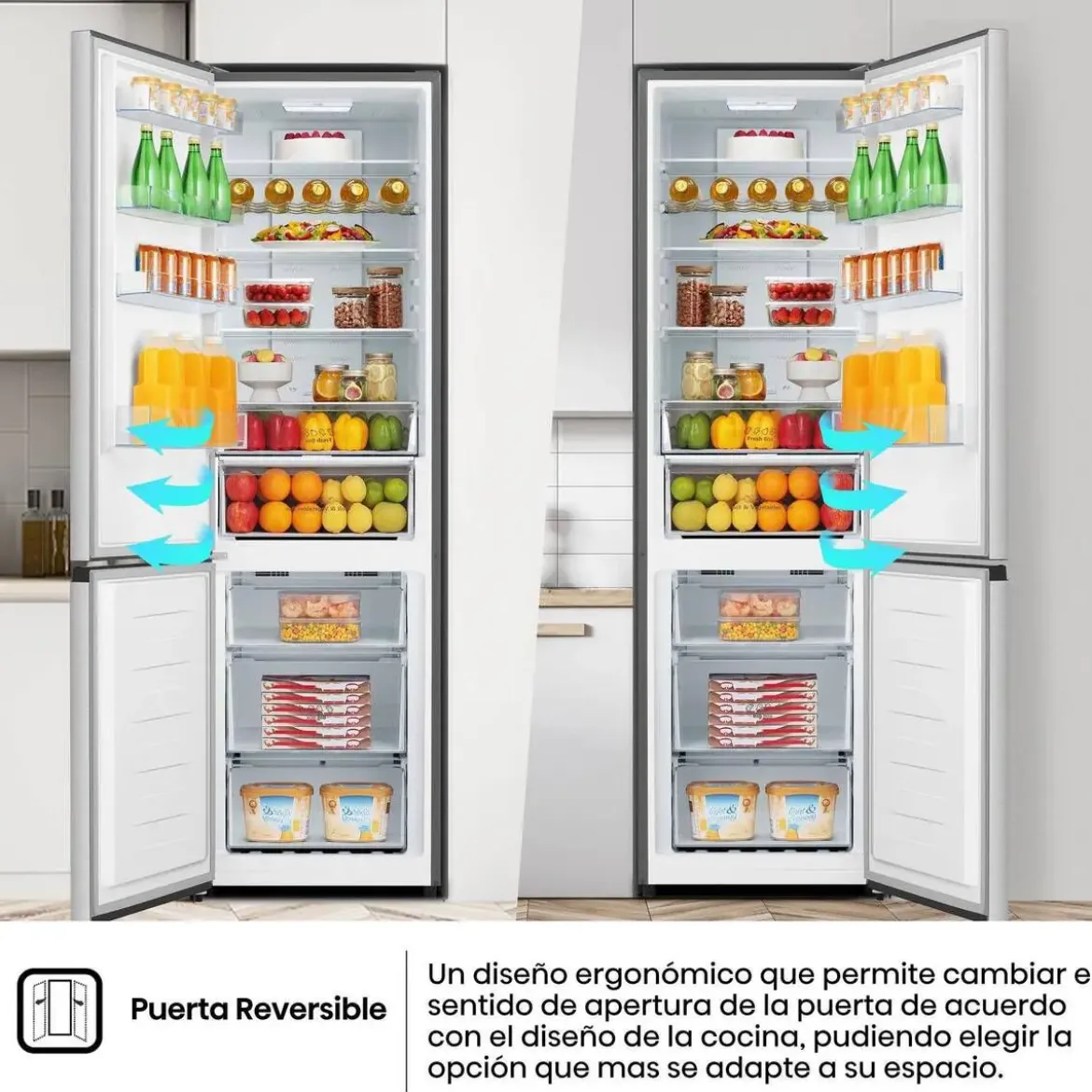 Frigorífico Combi Hisense Inox Inverter 336L Clase D RB440N4ACD