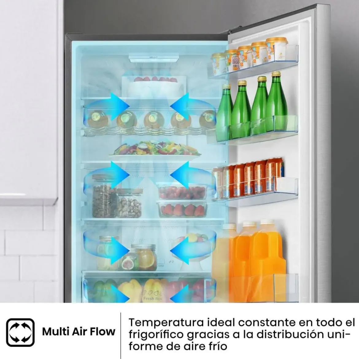Frigorífico Combi Hisense Inox Inverter 336L Clase D RB440N4ACD