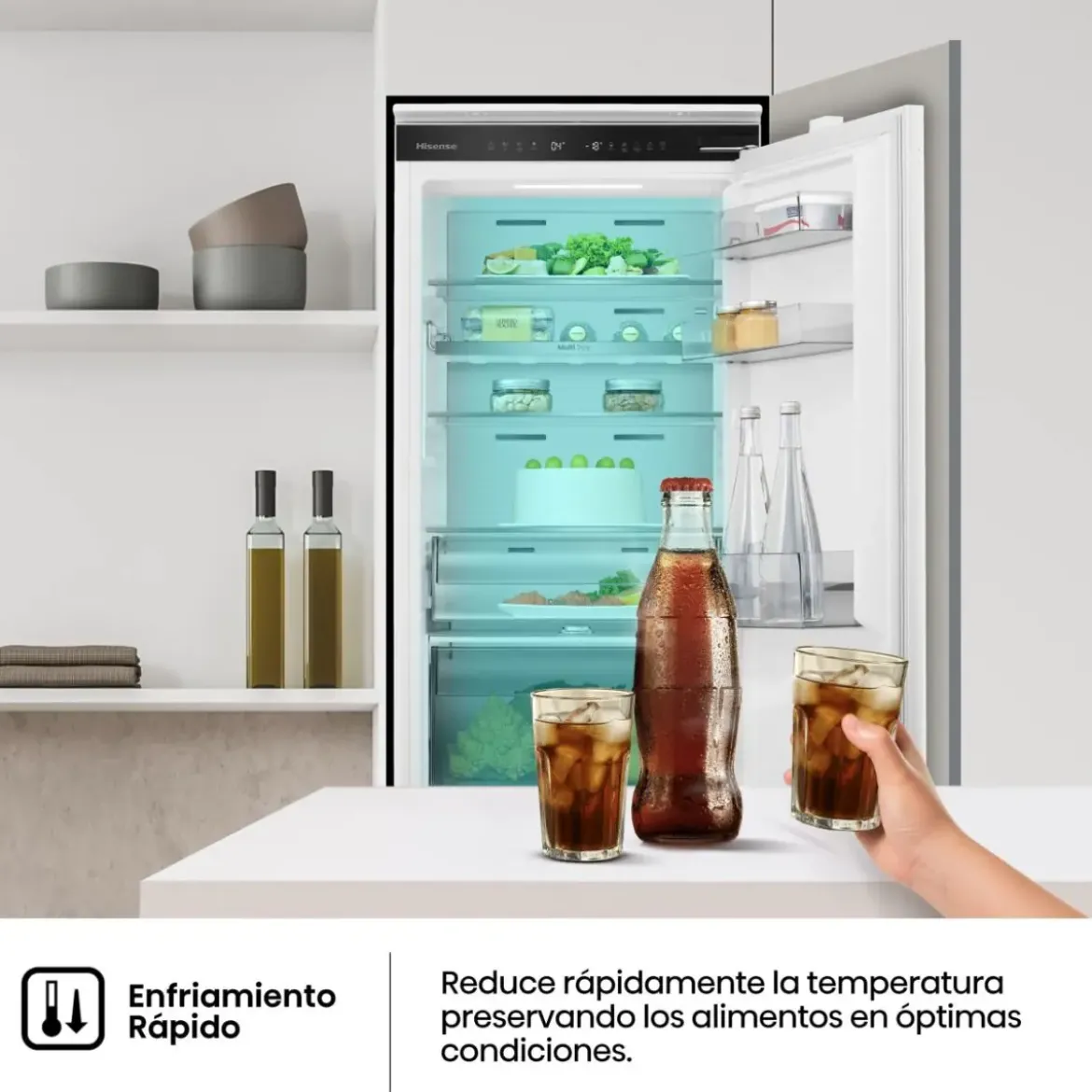 Frigorífico Combi Hisense Integrable No Frost Metal Tech RB3B250SAWE