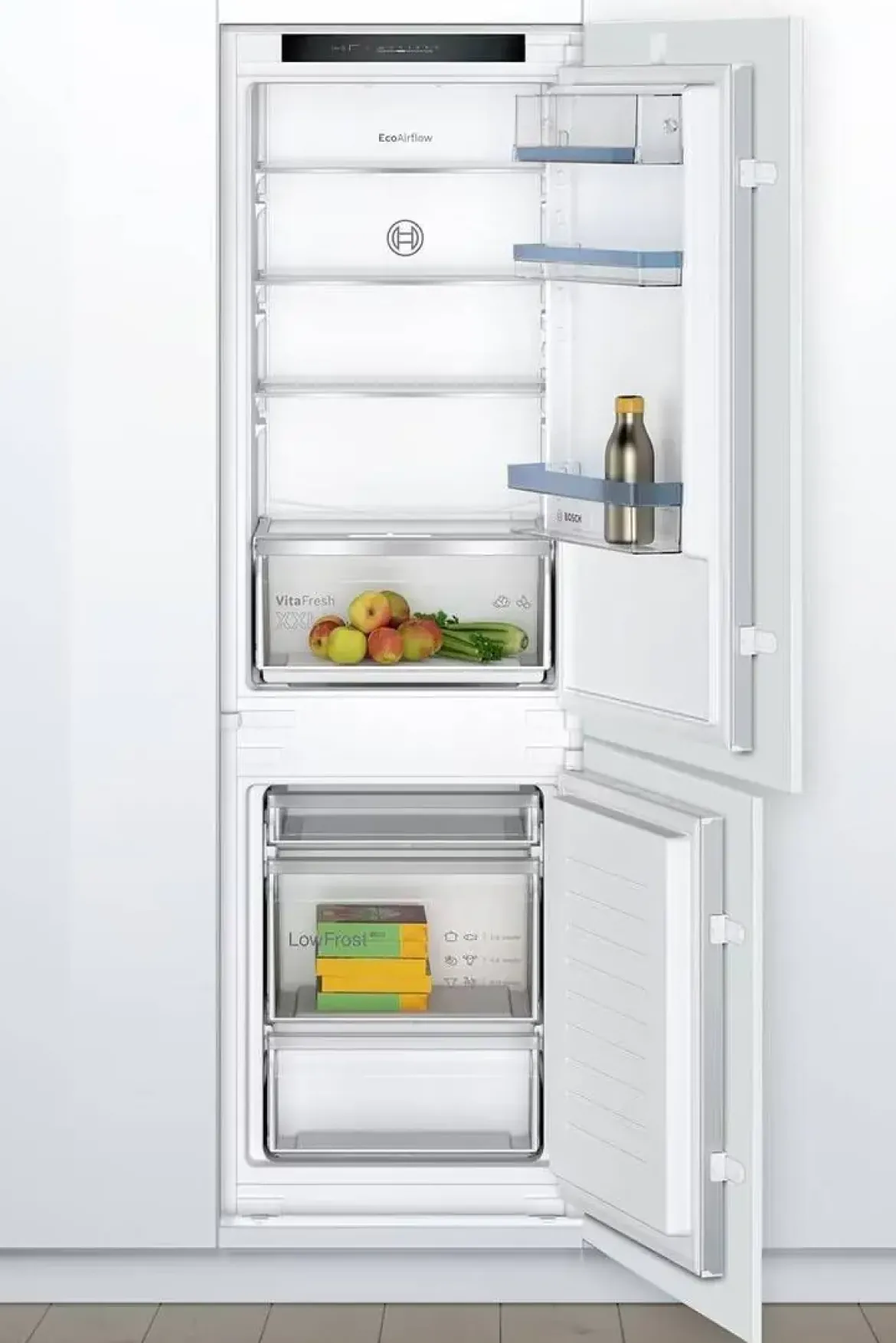 Frigorífico Combi Integrable 177 cm Cíclico Clase E Sistema de Puerta Deslizante Acero Antihuellas BOSCH KIV86VSE0