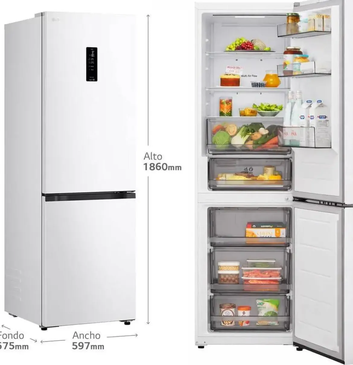 Frigorífico Combi LG 333 L Blanco con Door Cooling+ GBBSJ11DSW