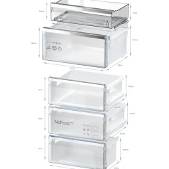 Frigorífico Combinado No Frost en Cristal Negro BALAY 3KFC869NI