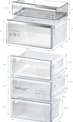 Frigorífico Combinado No Frost Cristal Blanco BALAY 3KFC869BI